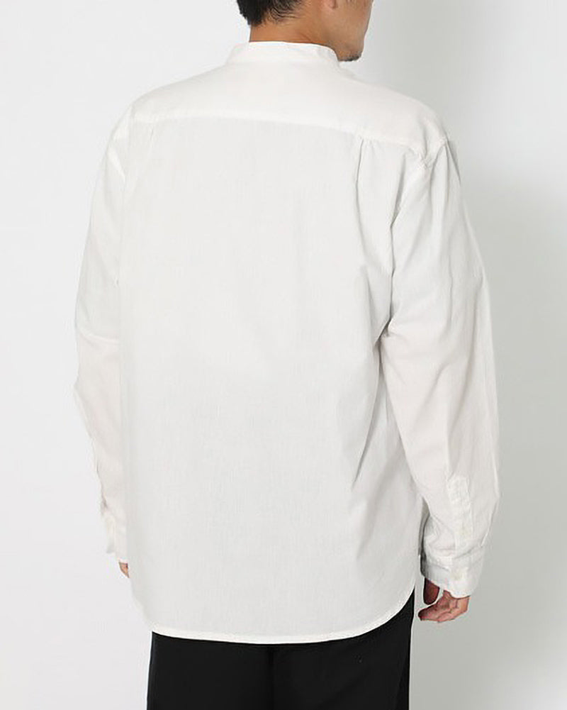 Organic Cotton Poplin Stand-Collar Shirt