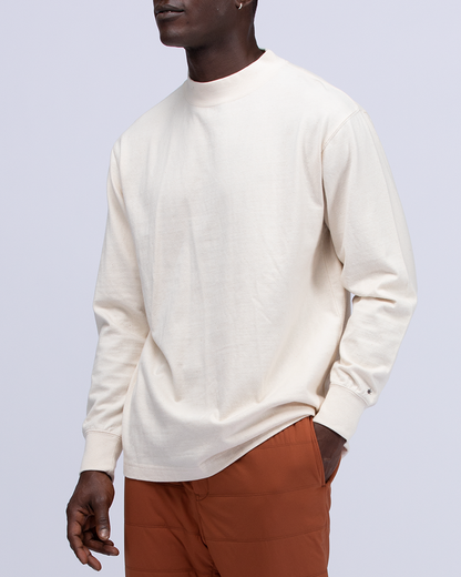 Recycled Cotton Mockneck Long Sleeve T-Shirt